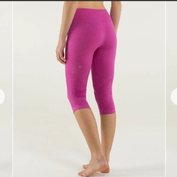 lululemon athletica Pants - 𝅺Lululemon In The Flow Crop II Heathered Pink Fuscia Size 6